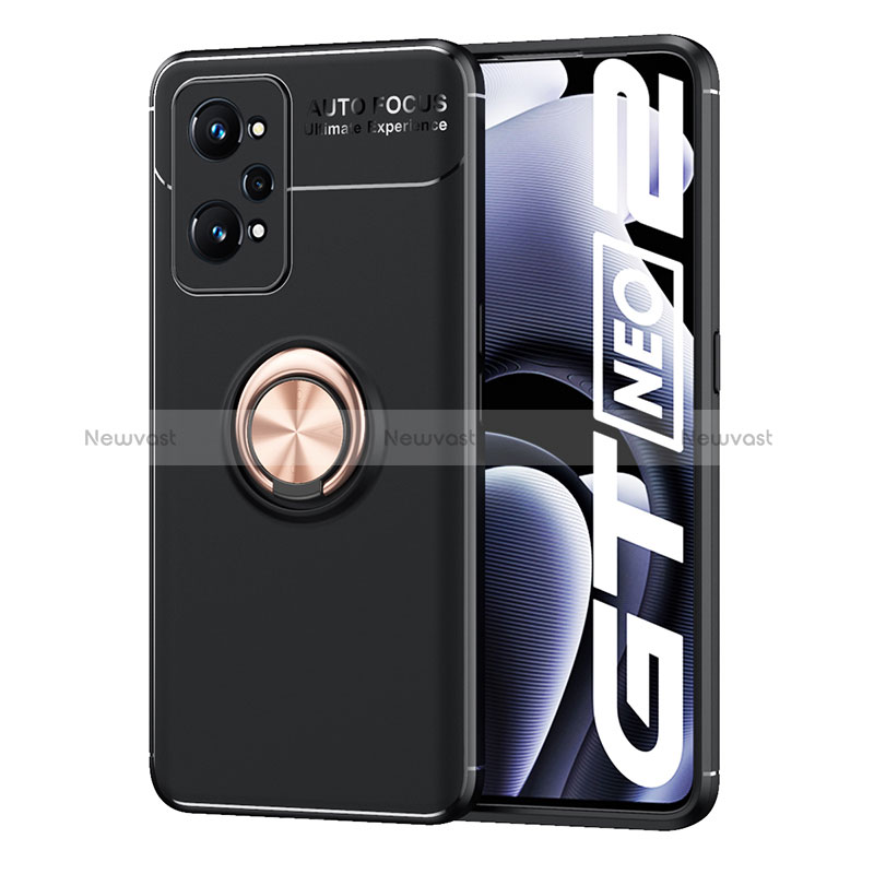 Ultra-thin Silicone Gel Soft Case Cover with Magnetic Finger Ring Stand SD2 for Realme GT Neo2 5G