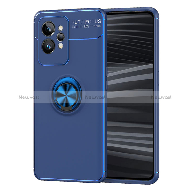 Ultra-thin Silicone Gel Soft Case Cover with Magnetic Finger Ring Stand SD2 for Realme GT2 Pro 5G