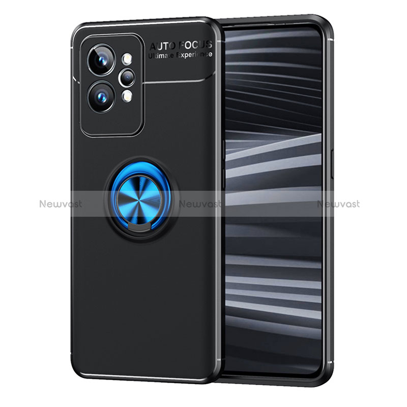 Ultra-thin Silicone Gel Soft Case Cover with Magnetic Finger Ring Stand SD2 for Realme GT2 Pro 5G