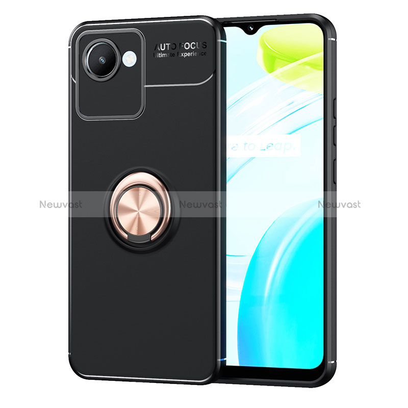 Ultra-thin Silicone Gel Soft Case Cover with Magnetic Finger Ring Stand SD2 for Realme Narzo 50i Prime