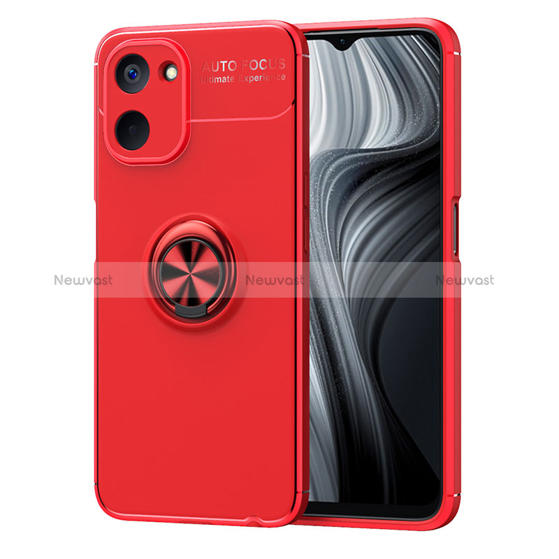 Ultra-thin Silicone Gel Soft Case Cover with Magnetic Finger Ring Stand SD2 for Realme V20 5G