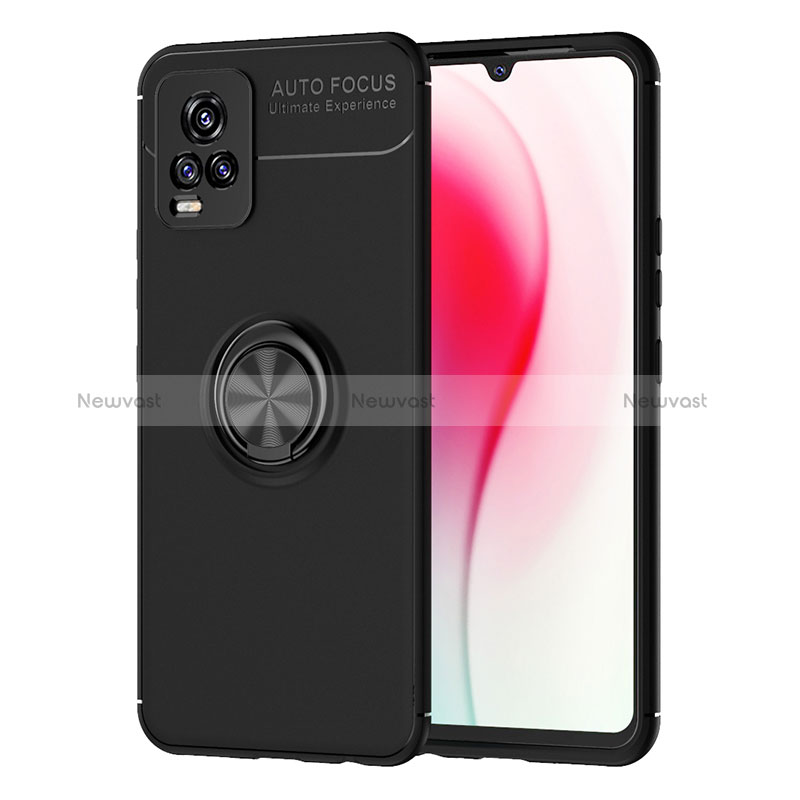 Ultra-thin Silicone Gel Soft Case Cover with Magnetic Finger Ring Stand SD2 for Vivo V20 (2021)