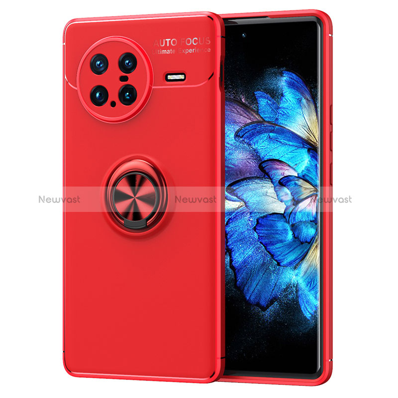 Ultra-thin Silicone Gel Soft Case Cover with Magnetic Finger Ring Stand SD2 for Vivo X Note