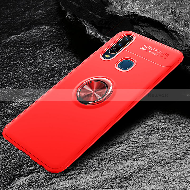 Ultra-thin Silicone Gel Soft Case Cover with Magnetic Finger Ring Stand SD2 for Vivo Y15