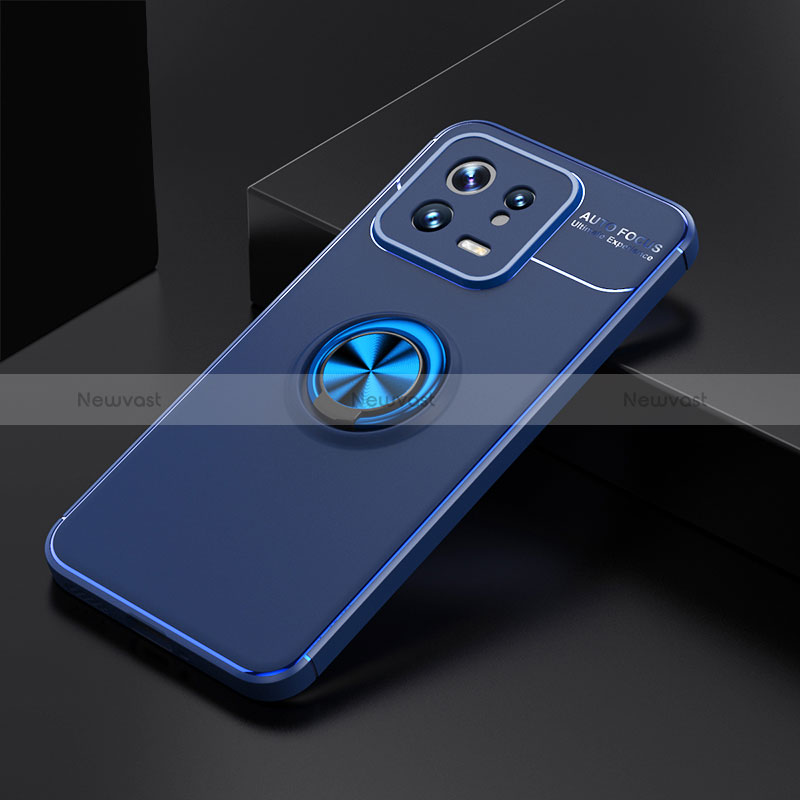 Ultra-thin Silicone Gel Soft Case Cover with Magnetic Finger Ring Stand SD2 for Xiaomi Mi 13 5G