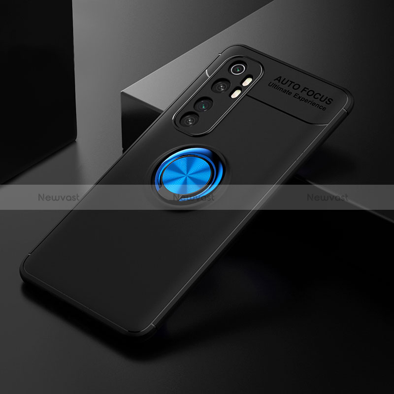 Ultra-thin Silicone Gel Soft Case Cover with Magnetic Finger Ring Stand SD2 for Xiaomi Mi Note 10 Lite