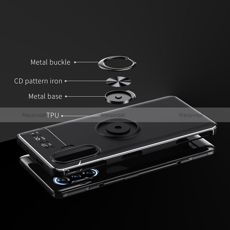 Ultra-thin Silicone Gel Soft Case Cover with Magnetic Finger Ring Stand SD2 for Xiaomi Poco F3 GT 5G
