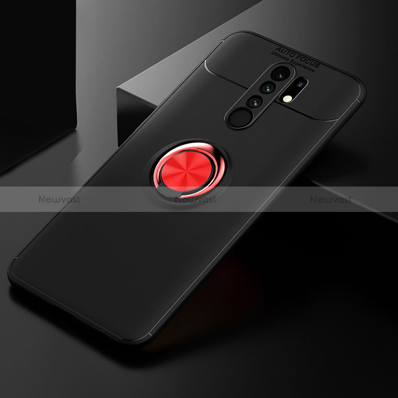 Ultra-thin Silicone Gel Soft Case Cover with Magnetic Finger Ring Stand SD2 for Xiaomi Poco M2