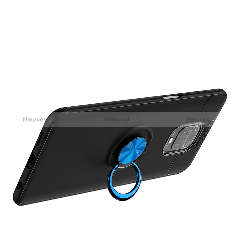 Ultra-thin Silicone Gel Soft Case Cover with Magnetic Finger Ring Stand SD2 for Xiaomi Poco M2 Pro