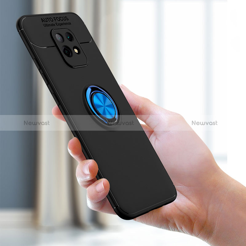 Ultra-thin Silicone Gel Soft Case Cover with Magnetic Finger Ring Stand SD2 for Xiaomi Redmi 10X 5G