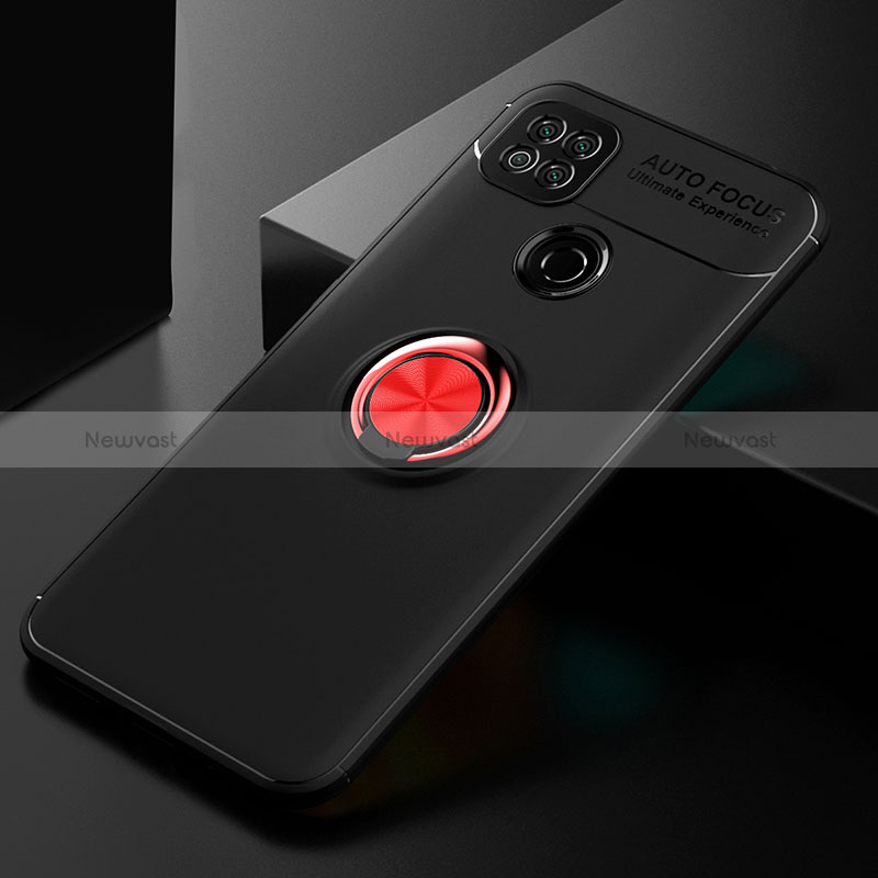 Ultra-thin Silicone Gel Soft Case Cover with Magnetic Finger Ring Stand SD2 for Xiaomi Redmi 9 Activ