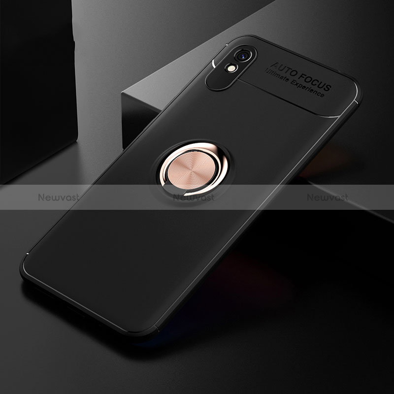 Ultra-thin Silicone Gel Soft Case Cover with Magnetic Finger Ring Stand SD2 for Xiaomi Redmi 9A