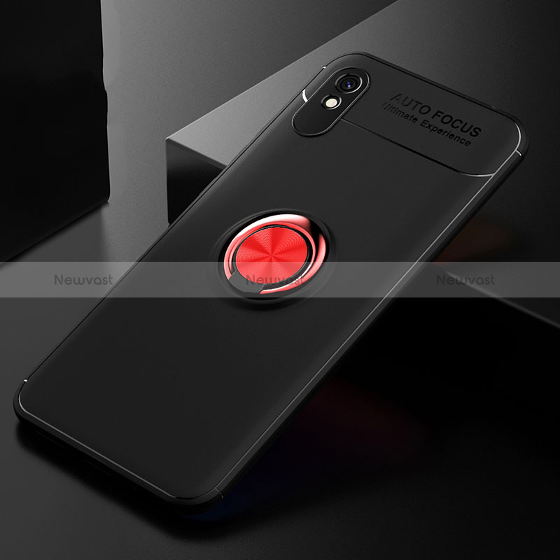 Ultra-thin Silicone Gel Soft Case Cover with Magnetic Finger Ring Stand SD2 for Xiaomi Redmi 9AT