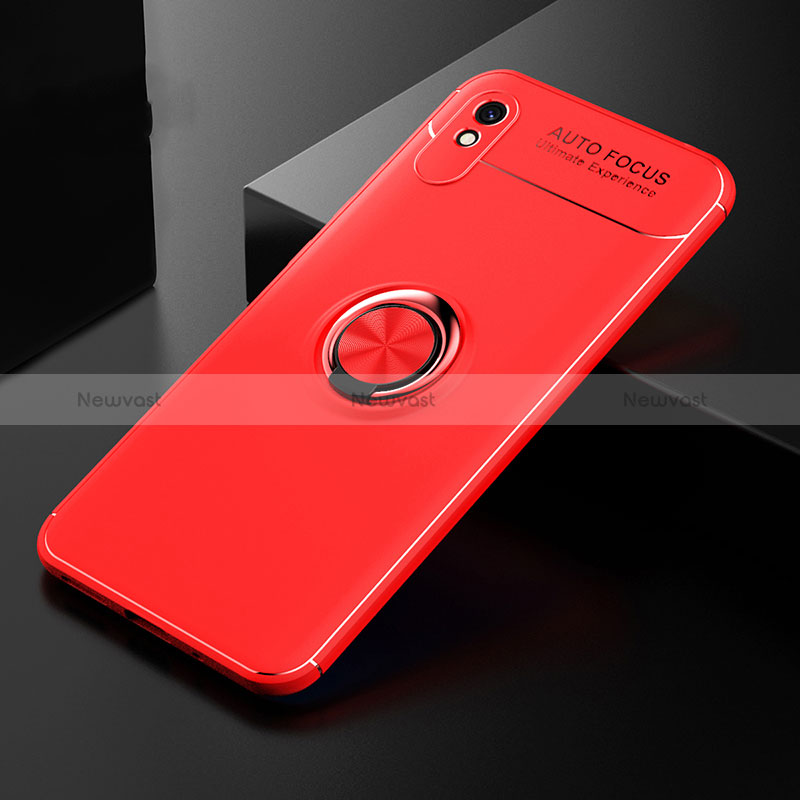Ultra-thin Silicone Gel Soft Case Cover with Magnetic Finger Ring Stand SD2 for Xiaomi Redmi 9i