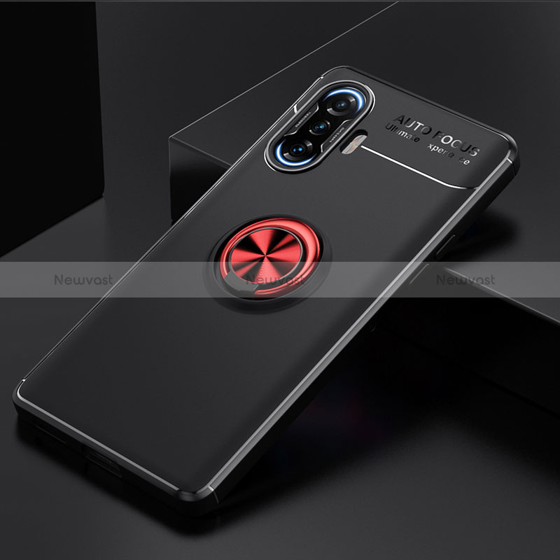 Ultra-thin Silicone Gel Soft Case Cover with Magnetic Finger Ring Stand SD2 for Xiaomi Redmi K40 Gaming 5G