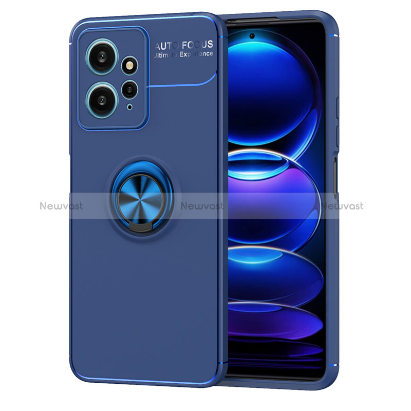 Ultra-thin Silicone Gel Soft Case Cover with Magnetic Finger Ring Stand SD2 for Xiaomi Redmi Note 12 4G