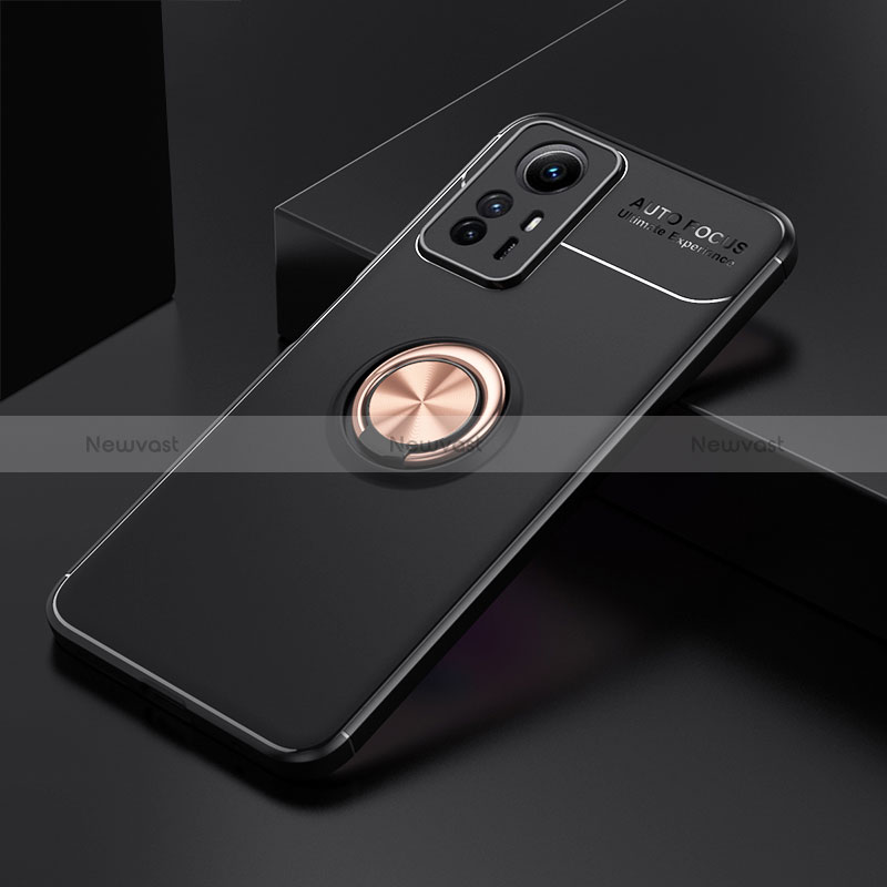 Ultra-thin Silicone Gel Soft Case Cover with Magnetic Finger Ring Stand SD2 for Xiaomi Redmi Note 12S