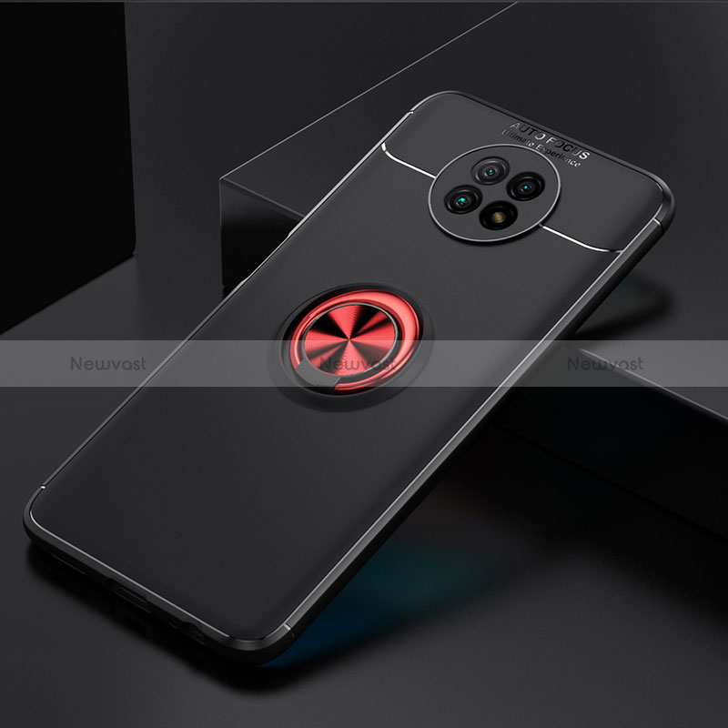 Ultra-thin Silicone Gel Soft Case Cover with Magnetic Finger Ring Stand SD2 for Xiaomi Redmi Note 9 5G