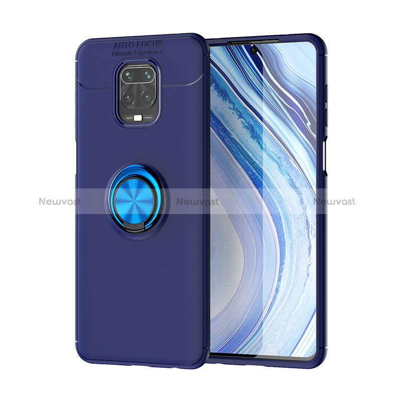 Ultra-thin Silicone Gel Soft Case Cover with Magnetic Finger Ring Stand SD2 for Xiaomi Redmi Note 9S