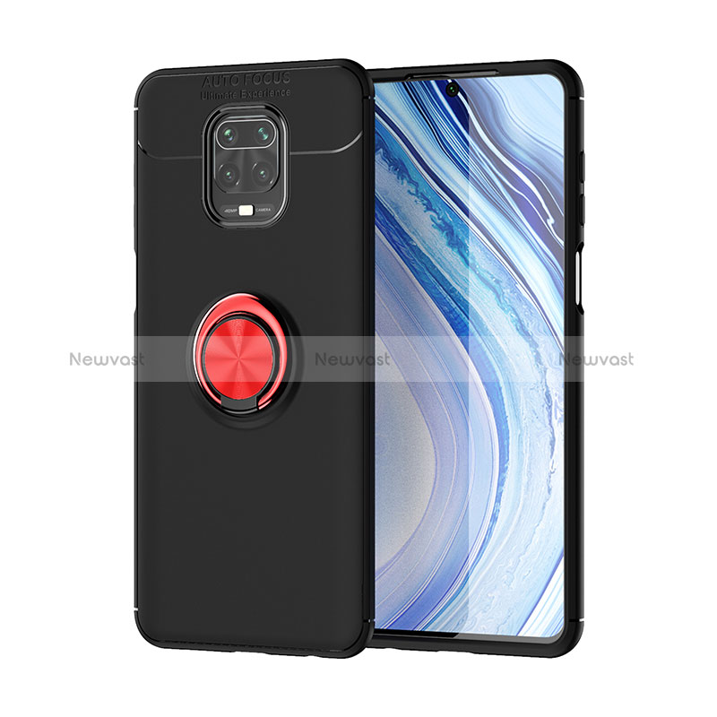 Ultra-thin Silicone Gel Soft Case Cover with Magnetic Finger Ring Stand SD2 for Xiaomi Redmi Note 9S