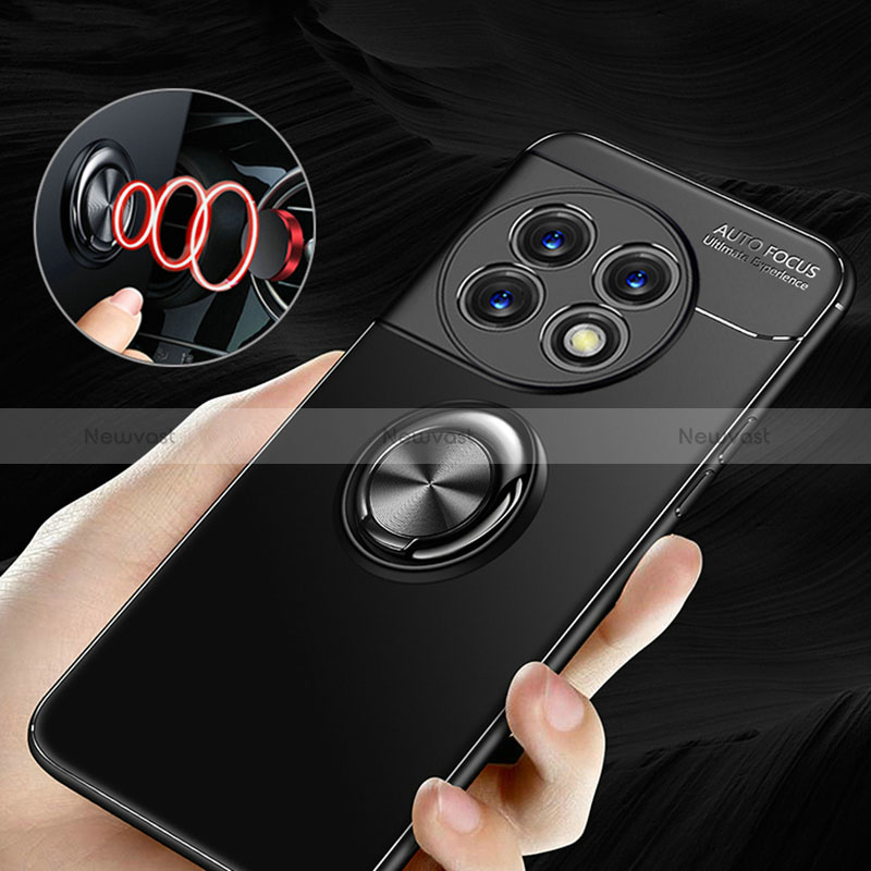 Ultra-thin Silicone Gel Soft Case Cover with Magnetic Finger Ring Stand SD3 for OnePlus Ace 2 Pro 5G