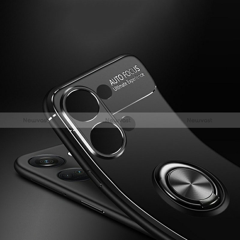 Ultra-thin Silicone Gel Soft Case Cover with Magnetic Finger Ring Stand SD3 for OnePlus Nord 3 5G