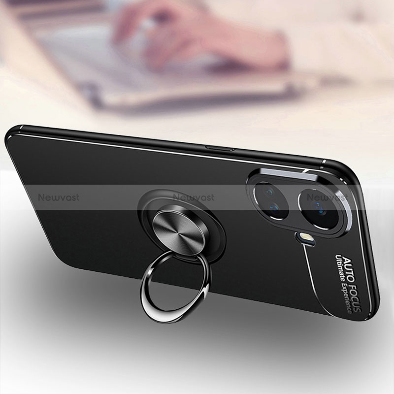 Ultra-thin Silicone Gel Soft Case Cover with Magnetic Finger Ring Stand SD3 for Realme 10 Pro+ Plus 5G