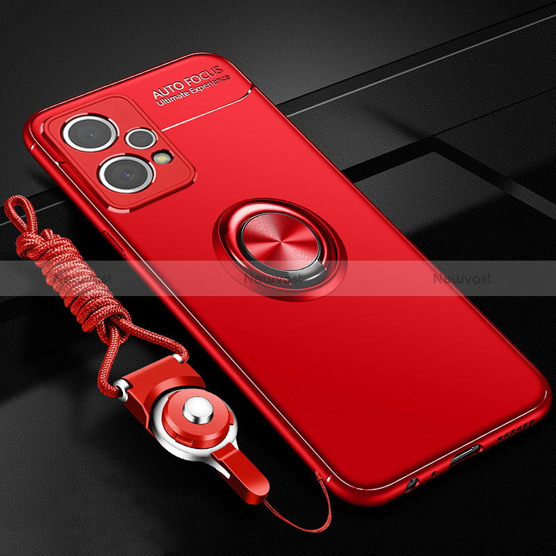 Ultra-thin Silicone Gel Soft Case Cover with Magnetic Finger Ring Stand SD3 for Realme 9 Pro 5G