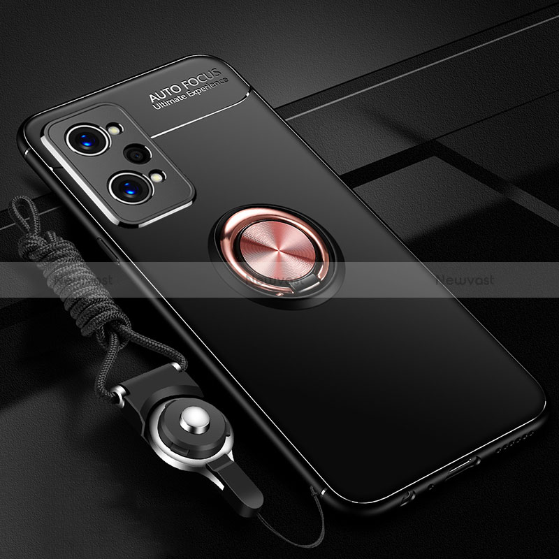 Ultra-thin Silicone Gel Soft Case Cover with Magnetic Finger Ring Stand SD3 for Realme Q5 Pro 5G