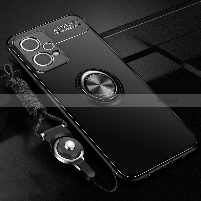 Ultra-thin Silicone Gel Soft Case Cover with Magnetic Finger Ring Stand SD3 for Realme V25 5G