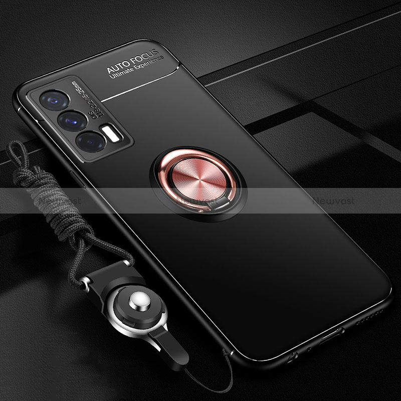 Ultra-thin Silicone Gel Soft Case Cover with Magnetic Finger Ring Stand SD3 for Vivo iQOO 7 India 5G