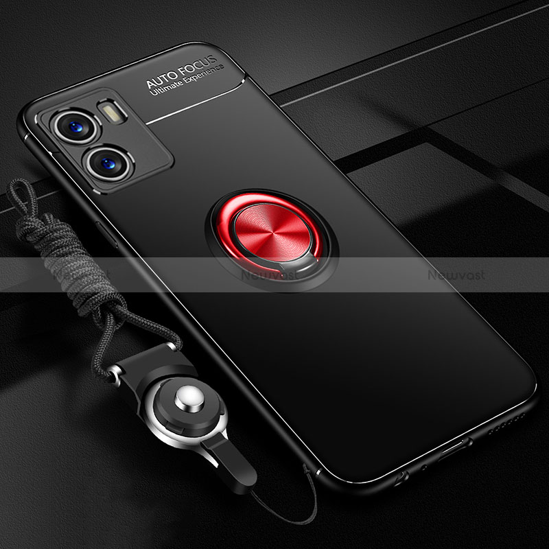 Ultra-thin Silicone Gel Soft Case Cover with Magnetic Finger Ring Stand SD3 for Vivo Y10 t1