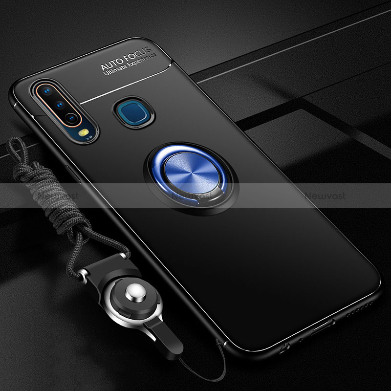 Ultra-thin Silicone Gel Soft Case Cover with Magnetic Finger Ring Stand SD3 for Vivo Y11