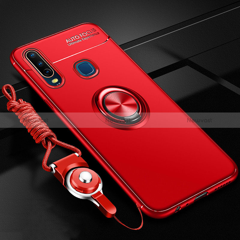 Ultra-thin Silicone Gel Soft Case Cover with Magnetic Finger Ring Stand SD3 for Vivo Y11