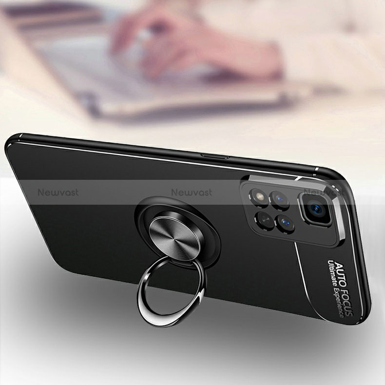 Ultra-thin Silicone Gel Soft Case Cover with Magnetic Finger Ring Stand SD3 for Xiaomi Mi 11i 5G (2022)