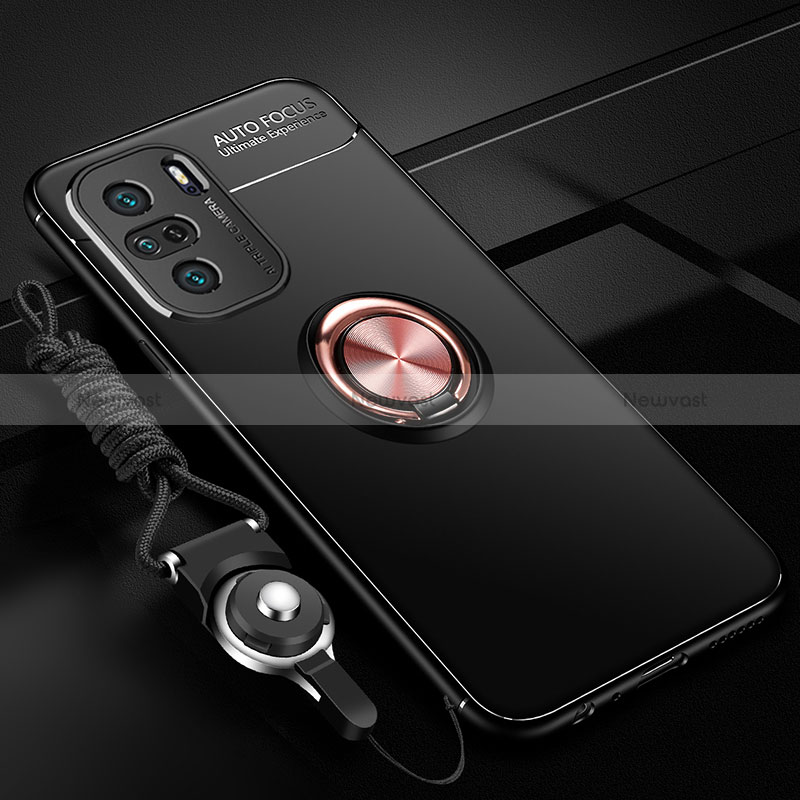 Ultra-thin Silicone Gel Soft Case Cover with Magnetic Finger Ring Stand SD3 for Xiaomi Mi 11i 5G