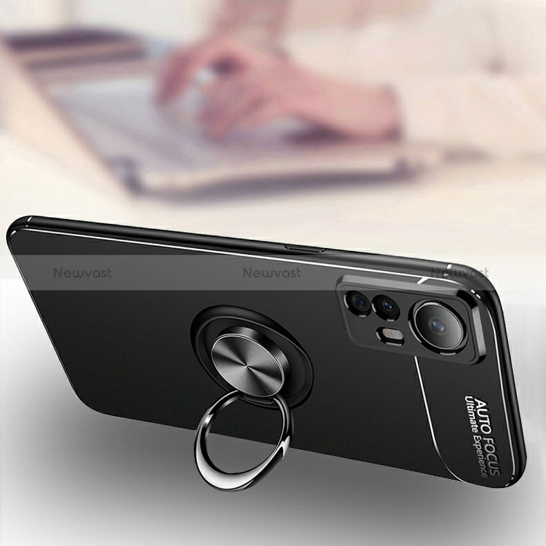 Ultra-thin Silicone Gel Soft Case Cover with Magnetic Finger Ring Stand SD3 for Xiaomi Mi 12T 5G