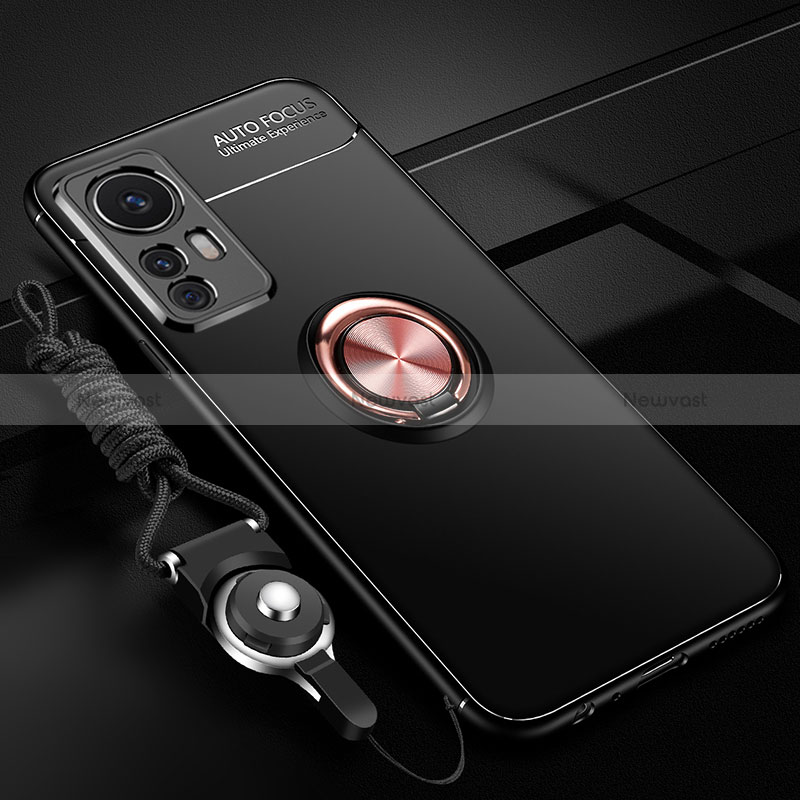 Ultra-thin Silicone Gel Soft Case Cover with Magnetic Finger Ring Stand SD3 for Xiaomi Mi 12T 5G