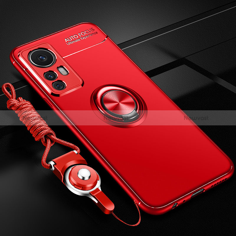 Ultra-thin Silicone Gel Soft Case Cover with Magnetic Finger Ring Stand SD3 for Xiaomi Mi 12T Pro 5G