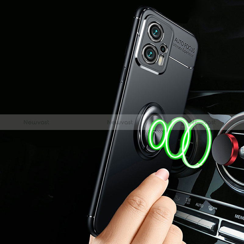 Ultra-thin Silicone Gel Soft Case Cover with Magnetic Finger Ring Stand SD3 for Xiaomi Poco F5 5G