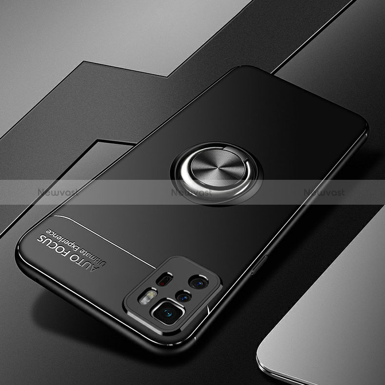 Ultra-thin Silicone Gel Soft Case Cover with Magnetic Finger Ring Stand SD3 for Xiaomi Poco X3 GT 5G