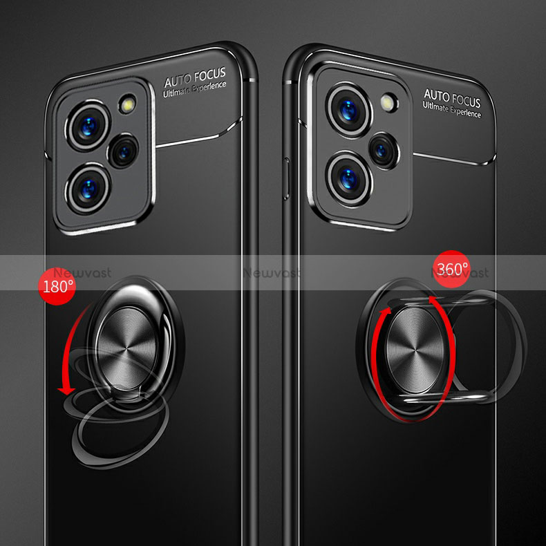 Ultra-thin Silicone Gel Soft Case Cover with Magnetic Finger Ring Stand SD3 for Xiaomi Poco X5 Pro 5G