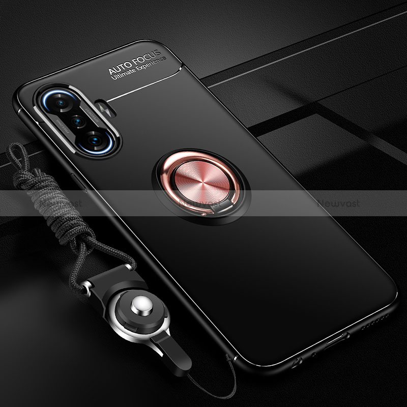 Ultra-thin Silicone Gel Soft Case Cover with Magnetic Finger Ring Stand SD3 for Xiaomi Redmi K40 Gaming 5G