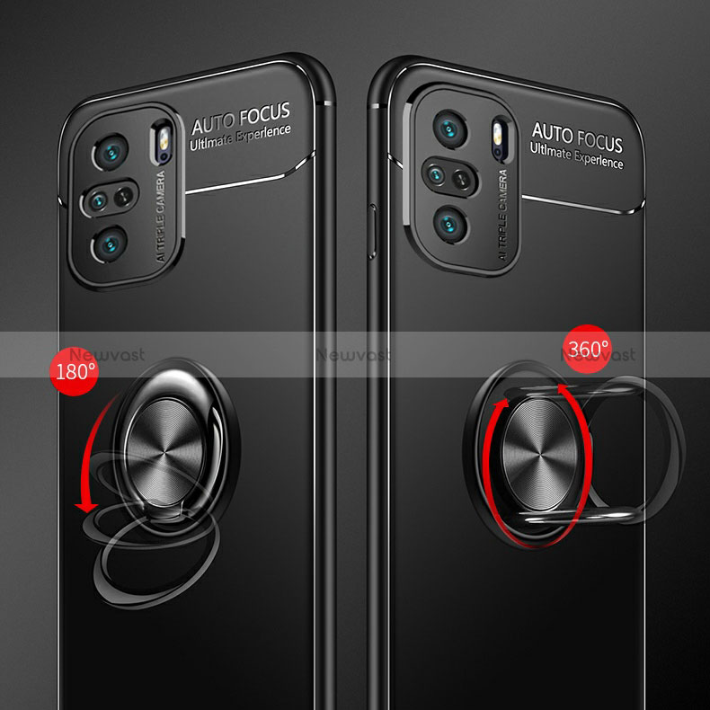 Ultra-thin Silicone Gel Soft Case Cover with Magnetic Finger Ring Stand SD3 for Xiaomi Redmi K40 Pro+ Plus 5G