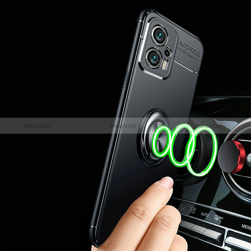 Ultra-thin Silicone Gel Soft Case Cover with Magnetic Finger Ring Stand SD3 for Xiaomi Redmi Note 11T Pro 5G