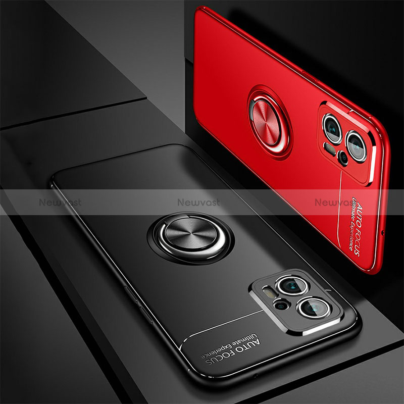 Ultra-thin Silicone Gel Soft Case Cover with Magnetic Finger Ring Stand SD3 for Xiaomi Redmi Note 12 Turbo 5G