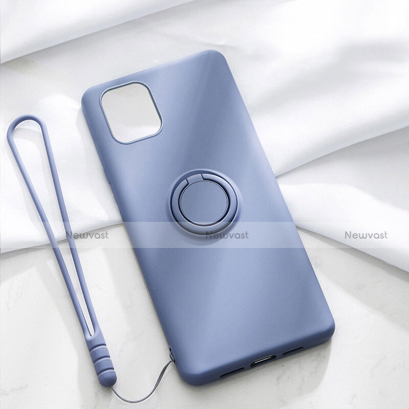 Ultra-thin Silicone Gel Soft Case Cover with Magnetic Finger Ring Stand T01 for Apple iPhone 11