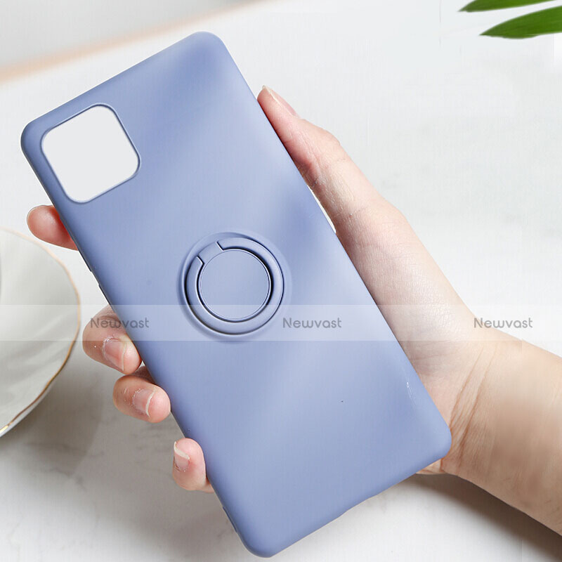 Ultra-thin Silicone Gel Soft Case Cover with Magnetic Finger Ring Stand T01 for Apple iPhone 11