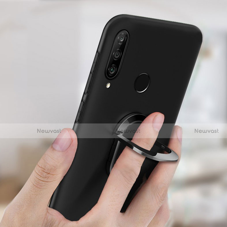 Ultra-thin Silicone Gel Soft Case Cover with Magnetic Finger Ring Stand T01 for Huawei Honor 10i