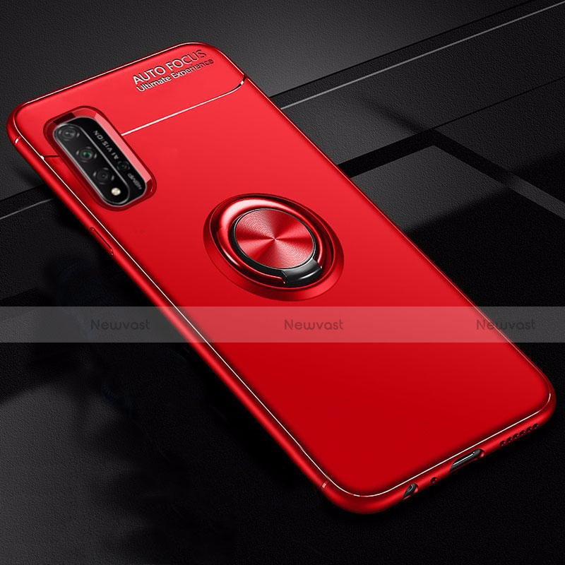 Ultra-thin Silicone Gel Soft Case Cover with Magnetic Finger Ring Stand T01 for Huawei Honor 20